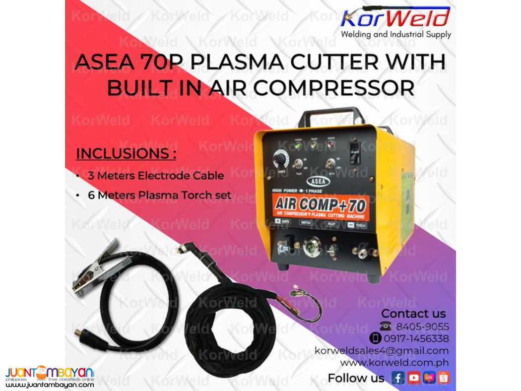 ASEA Plasma Cutter 70P with Built in Air Compressor