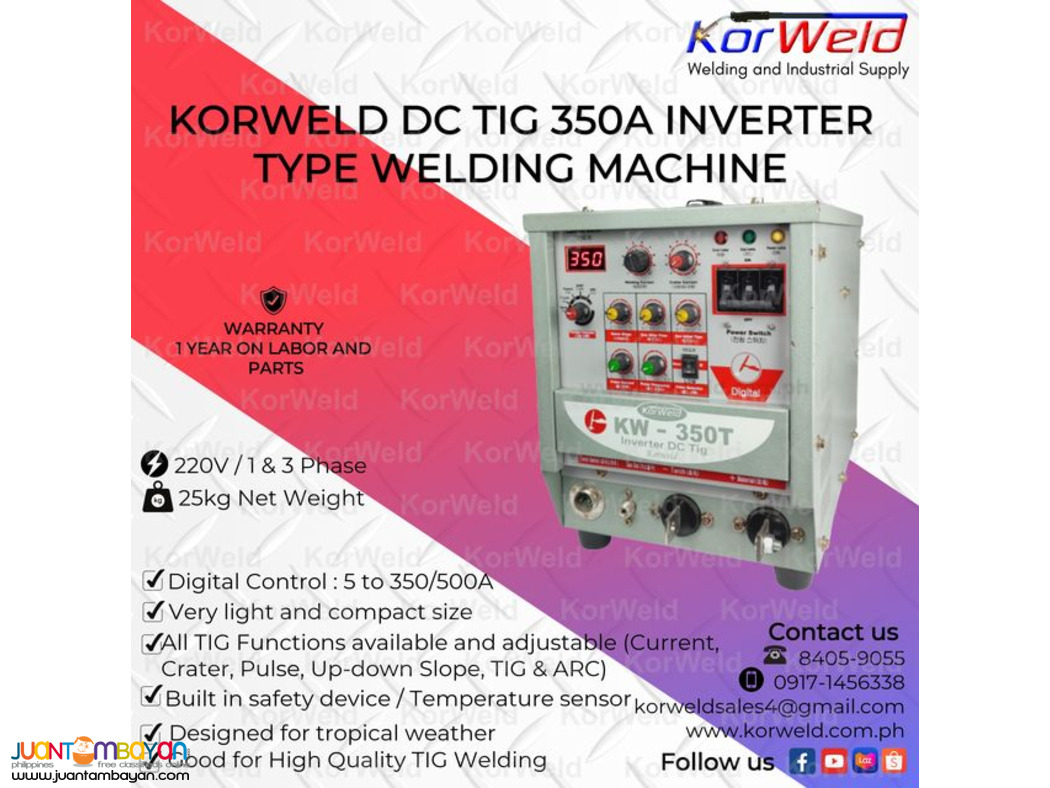 Korweld TIG 350A DC Inverter Type Welding Machine