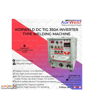 Korweld TIG 350A DC Inverter Type Welding Machine