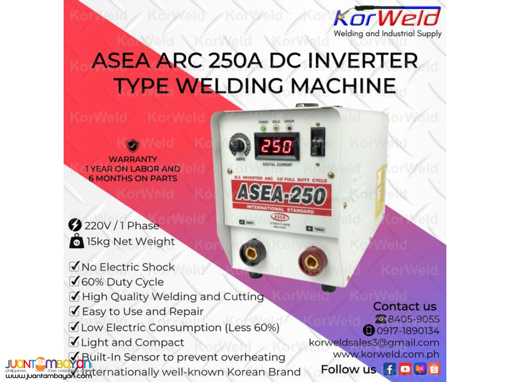 ASEA PORTABLE ARC/STICK WELDING MACHINE 250A