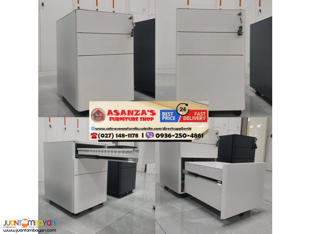 Mobile 3-Drawer Cabinet in Slim Curve Edge | Factory Price