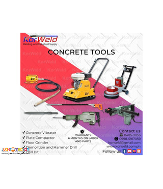 Concrete Vibrator, Plate Compactor, Floor Grinder, Demolition Hammer
