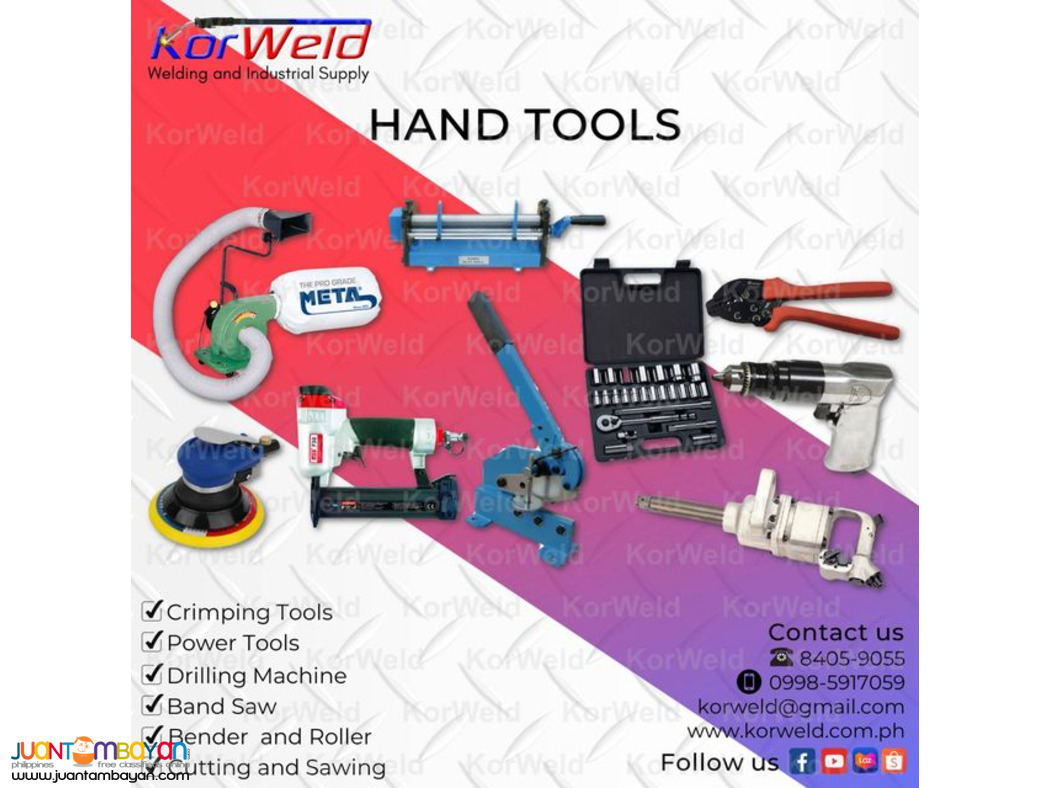Hand Tools, Crimping Tools, Drilling Machine, Sawing and Bending Hand Tools, Crimping Tools, Drilling Machine, Sawing and Bending