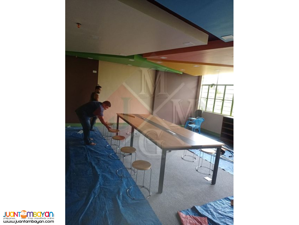 conference table with wire management