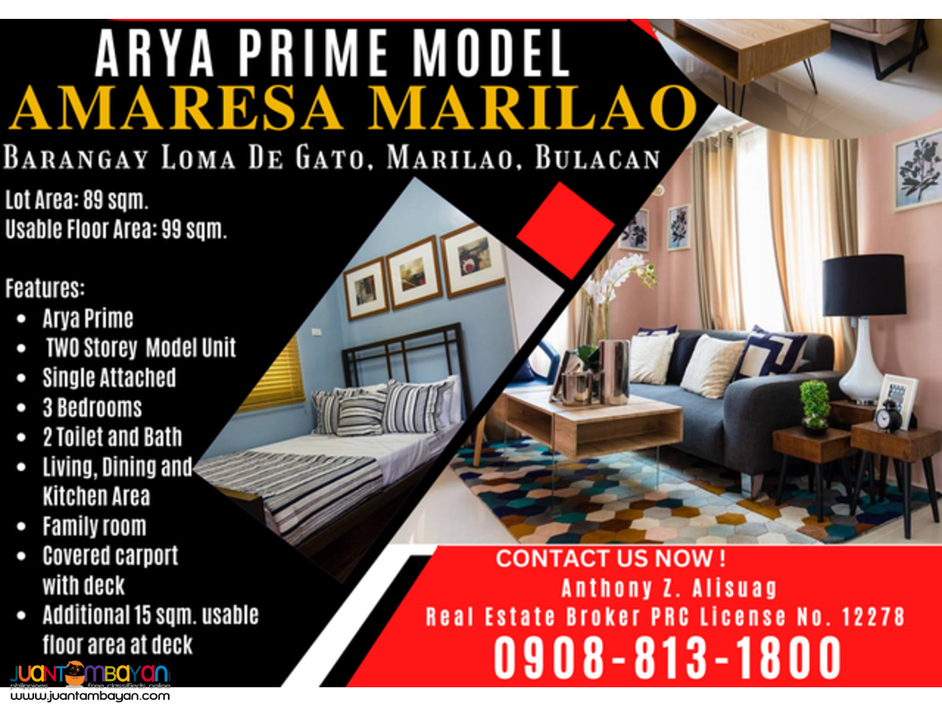Amaresa Marilao 3BR Single Attached Arya Prime in Bulacan