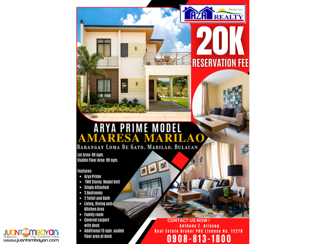 Amaresa Marilao 3BR Single Attached Arya Prime in Bulacan