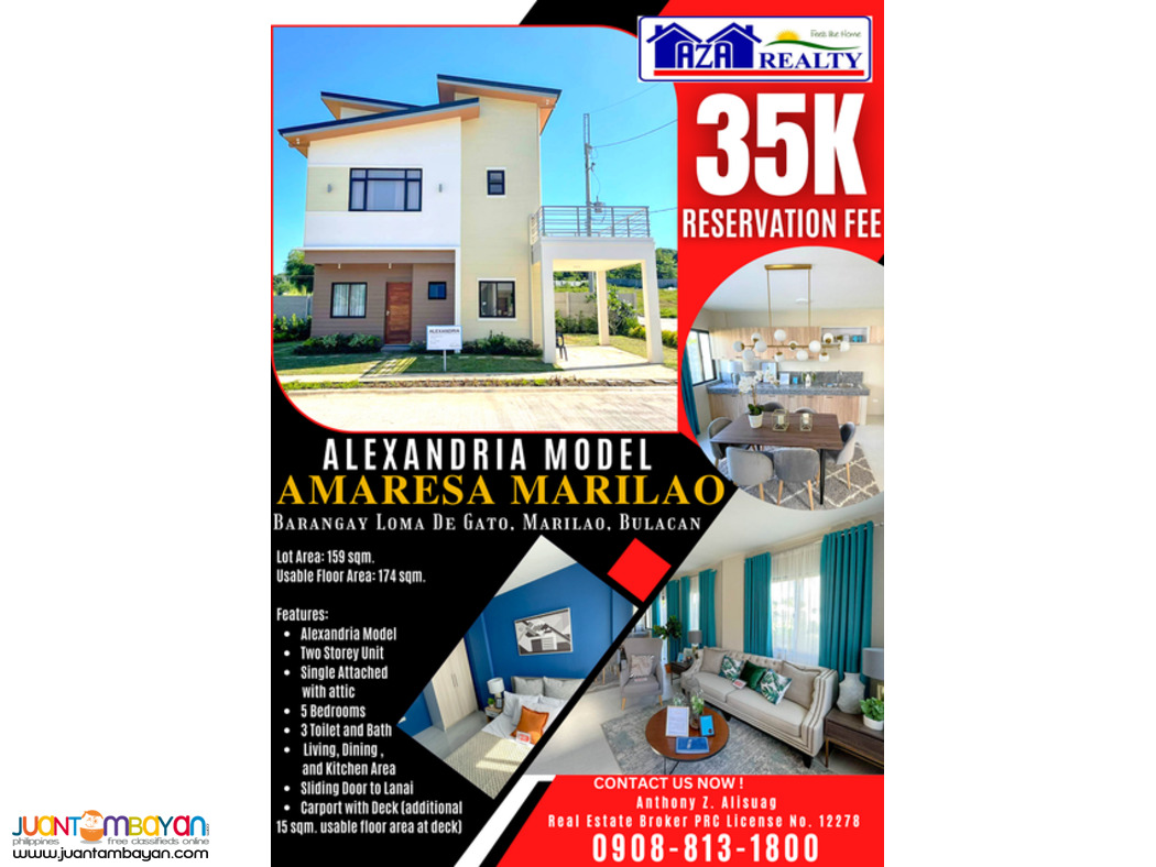 Amaresa Marilao Single Attached House And Lot For Sale in Bulacan