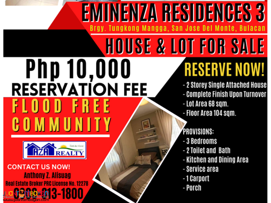 Eminenza Residences 3 House And Lot in San Jose Del Monte Bulacan