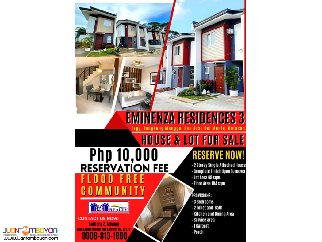 Eminenza Residences 3 House And Lot in San Jose Del Monte Bulacan