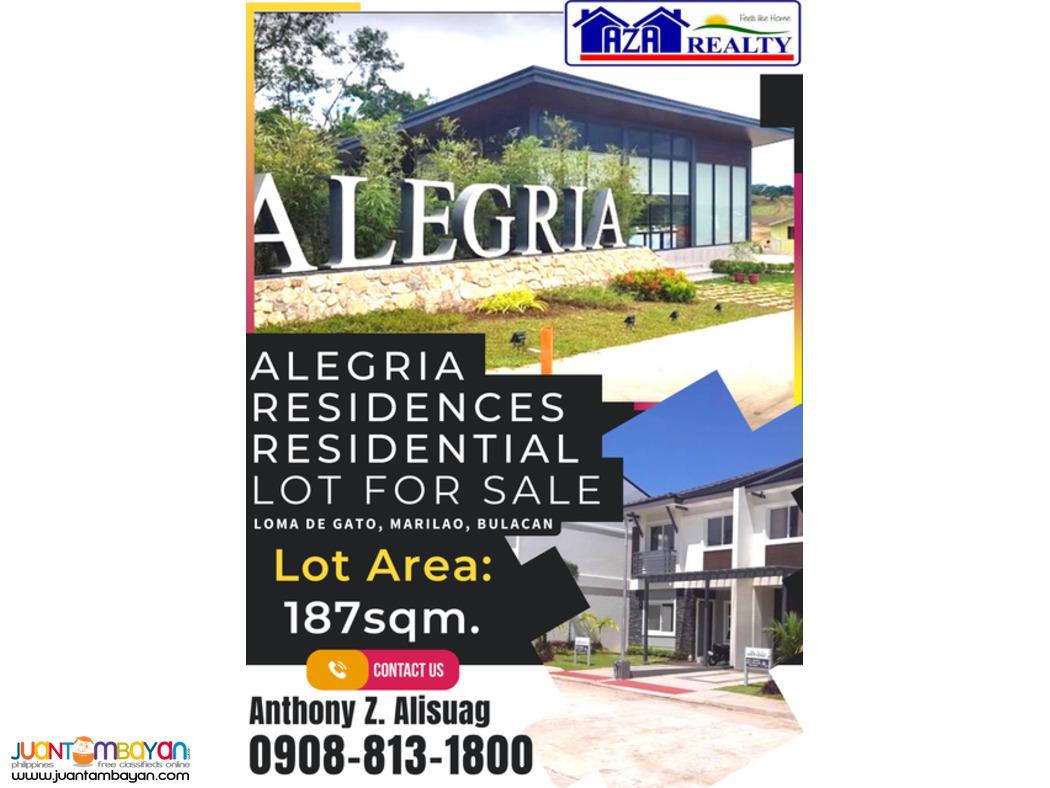 187sqm. Lot For Sale Residential Lot in Marilao Bulacan