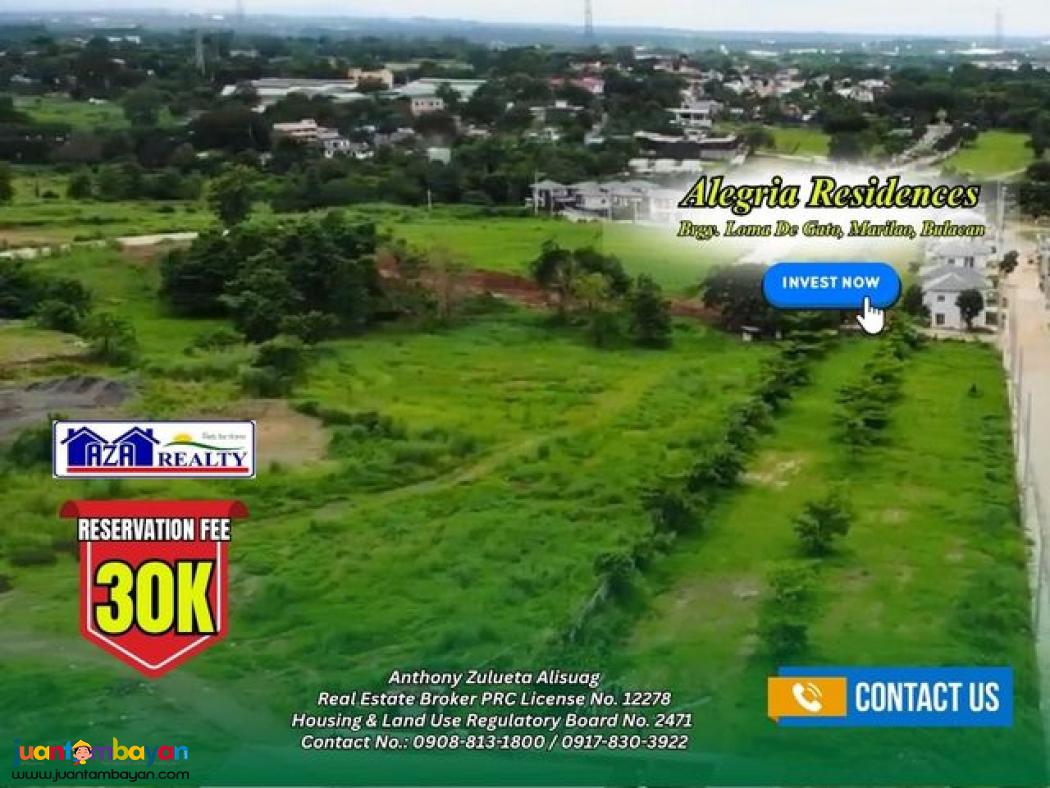 Vacant Lot Only 192sqm. in Marilao Bulacan Alegria Residences