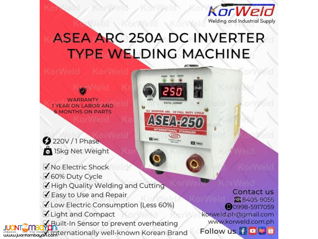 ASEA ARC 250A DC INVERTER TYPE WELDING MACHINE