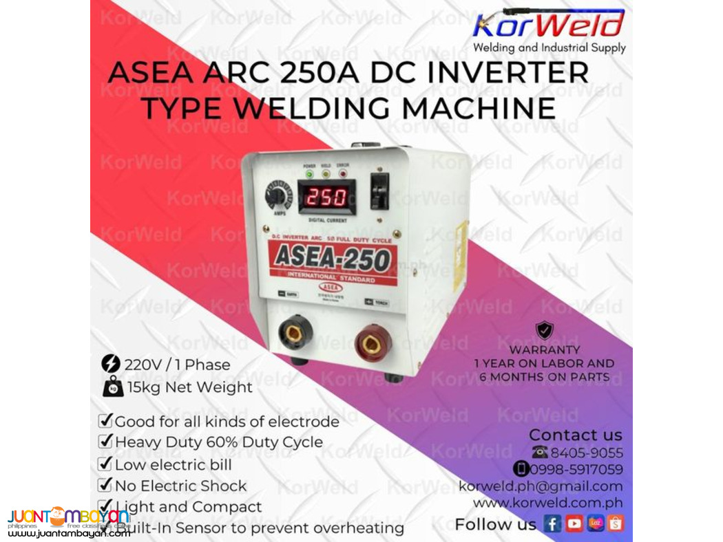 ASEA ARC 250A DC INVERTER TYPE WELDING MACHINE