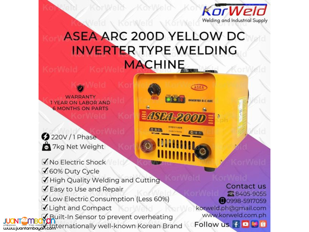ASEA ARC 200D YELLOW DC INVERTER TYPE WELDING MACHINE