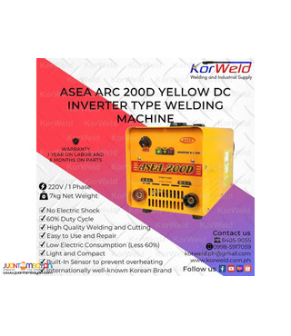 ASEA ARC 200D YELLOW DC INVERTER TYPE WELDING MACHINE