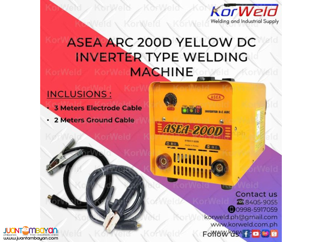 ASEA ARC 200D YELLOW DC INVERTER TYPE WELDING MACHINE