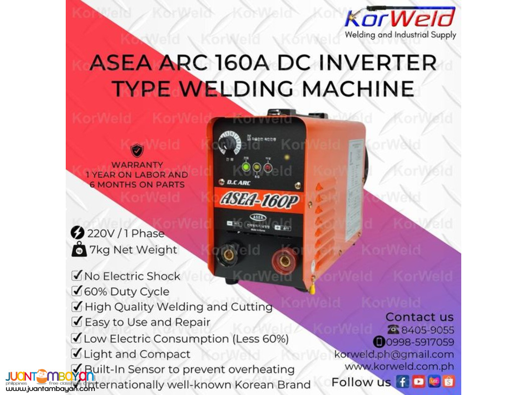 ASEA ARC 160A DC INVERTER TYPE WELDING MACHINE