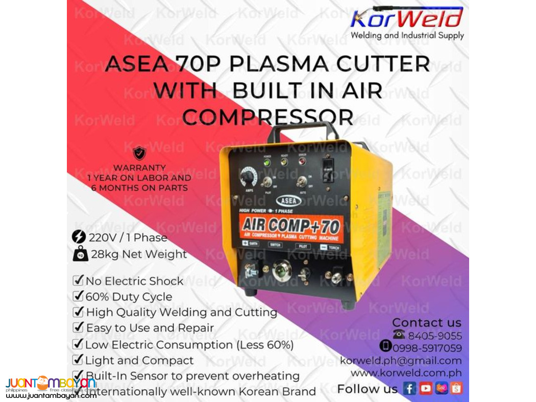 ASEA 70P PLASMA CUTTER W/ BUILT IN AR COMPRESSOR