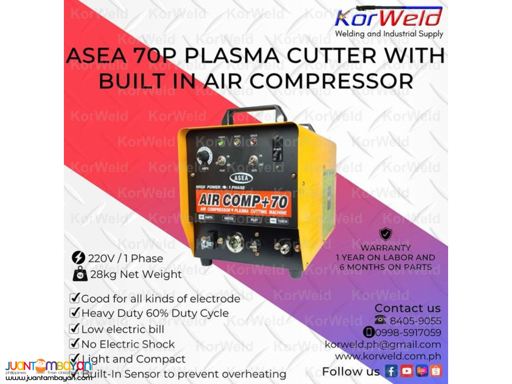 ASEA 70P PLASMA CUTTER W/ BUILT IN AR COMPRESSOR