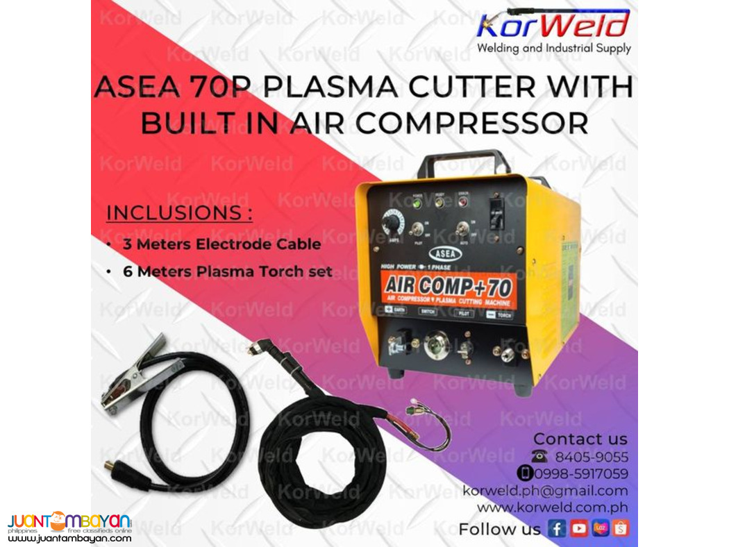 ASEA 70P PLASMA CUTTER W/ BUILT IN AR COMPRESSOR
