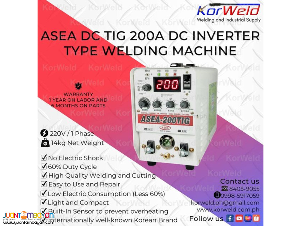 ASEA DC TIG 200A INVERTER TYPE WELDING MACHINE