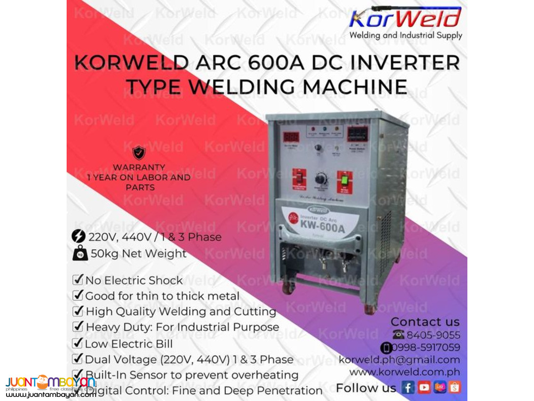 KORWELD ARC 600A DC INVERTER TYPE WELDING MACHINE