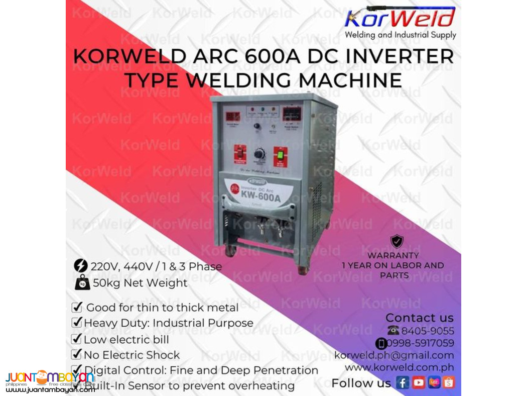 KORWELD ARC 600A DC INVERTER TYPE WELDING MACHINE