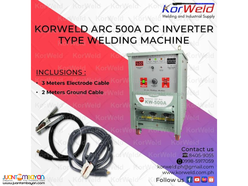 KORWELD ARC 500A DC INVERTER TYPE WELDING MACHINE
