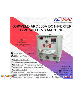 KORWELD ARC 350A DC INVERTER TYPE WELDING MACHINE