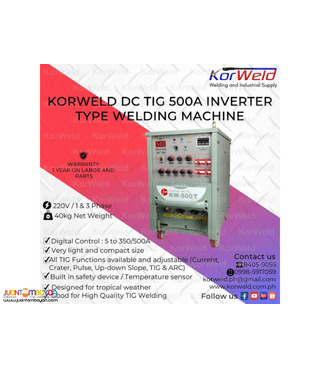 KORWELD DC TIG 500A INVERTER TYPE WELDING MACHINE