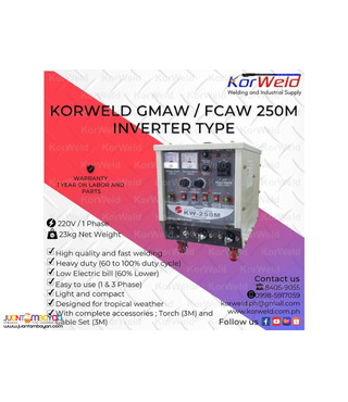 KORWELD GMAW/FCAW 250M INVERTER TYPE