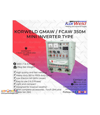 KORWELD GMAW / FCAW 350M MINI INVERTER TYPE