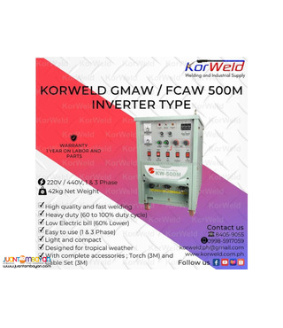  KORWELD GMAW/FCAW 500M INVERTER TYPE
