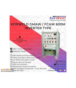 KORWELD GMAW/FCAW 600M INVERTER TYPE