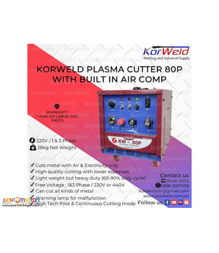 KORWELD PLASMA CUTTER 80P WITH BUILT IN AIR COMPRESSOR