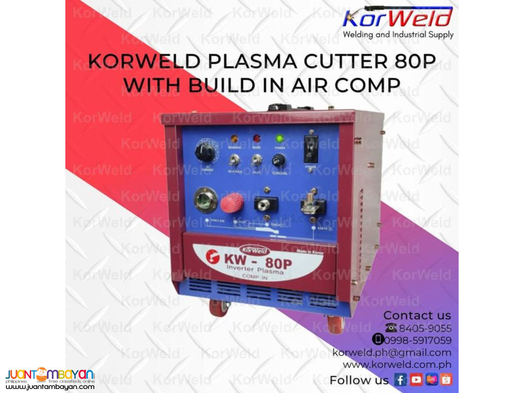 KORWELD PLASMA CUTTER 80P WITH BUILT IN AIR COMPRESSOR