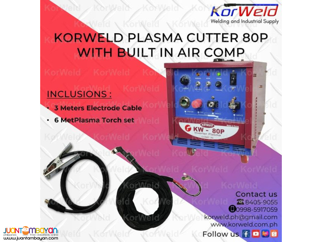 KORWELD PLASMA CUTTER 80P WITH BUILT IN AIR COMPRESSOR
