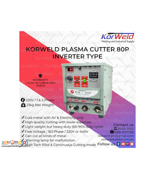 KORWELD PLASMA CUTTER 80P INVERTER TYPE