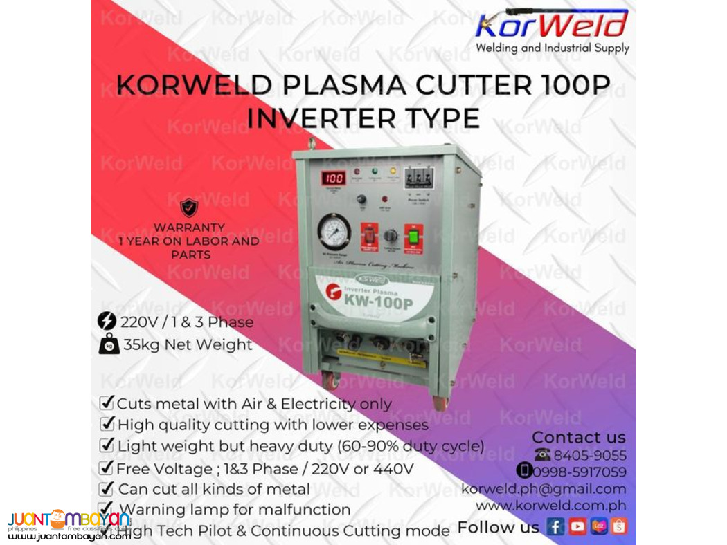 KORWELD PLASMA CUTTER 100P INVERTER TYPE