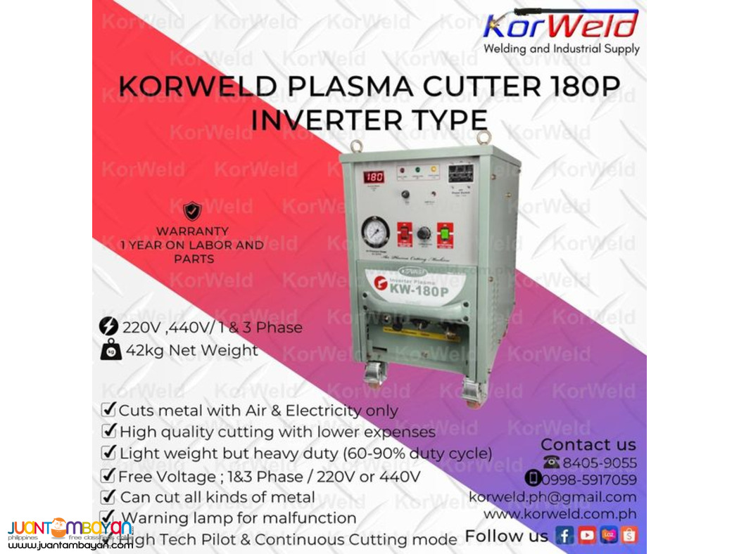 KORWELD PLASMA CUTTER 180P INVERTER TYPE
