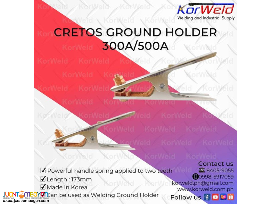 ARC ACCESSORIES- Ground Holder, Earth Clamp, Cretos Ground Etc..