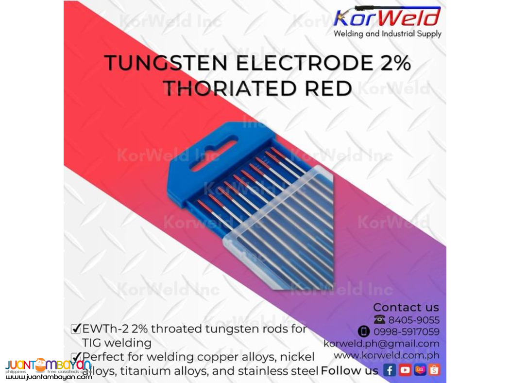 TIG Accessories- Tungsten Electrode Thoriated RED & Pure GREEN