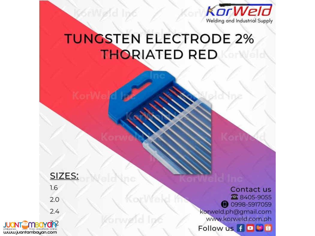 TIG Accessories- Tungsten Electrode Thoriated RED & Pure GREEN