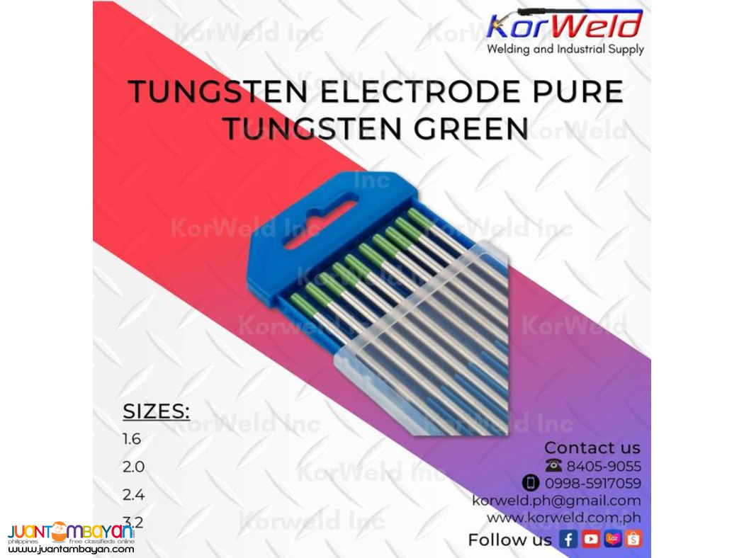 TIG Accessories- Tungsten Electrode Thoriated RED & Pure GREEN