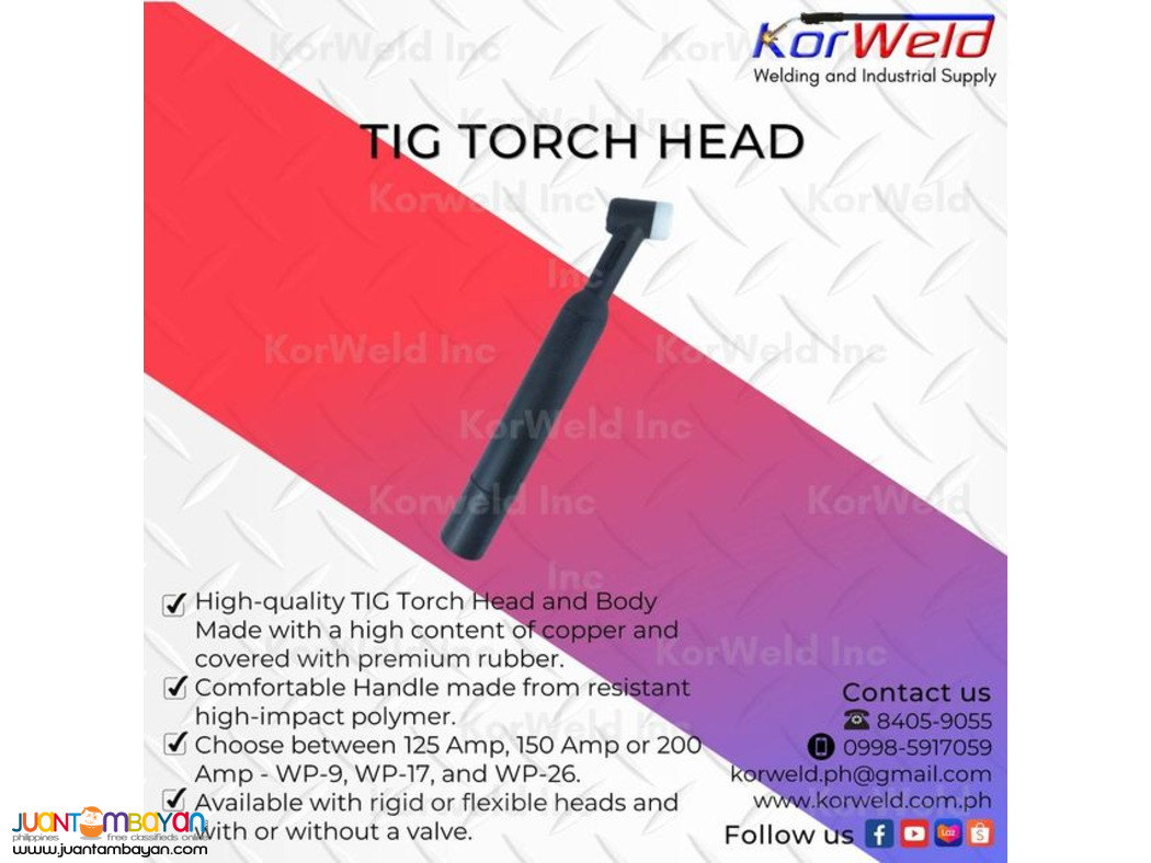 Tig Torch Head, With Valvle, Flexible & Ceramic Cup, Torch Switch