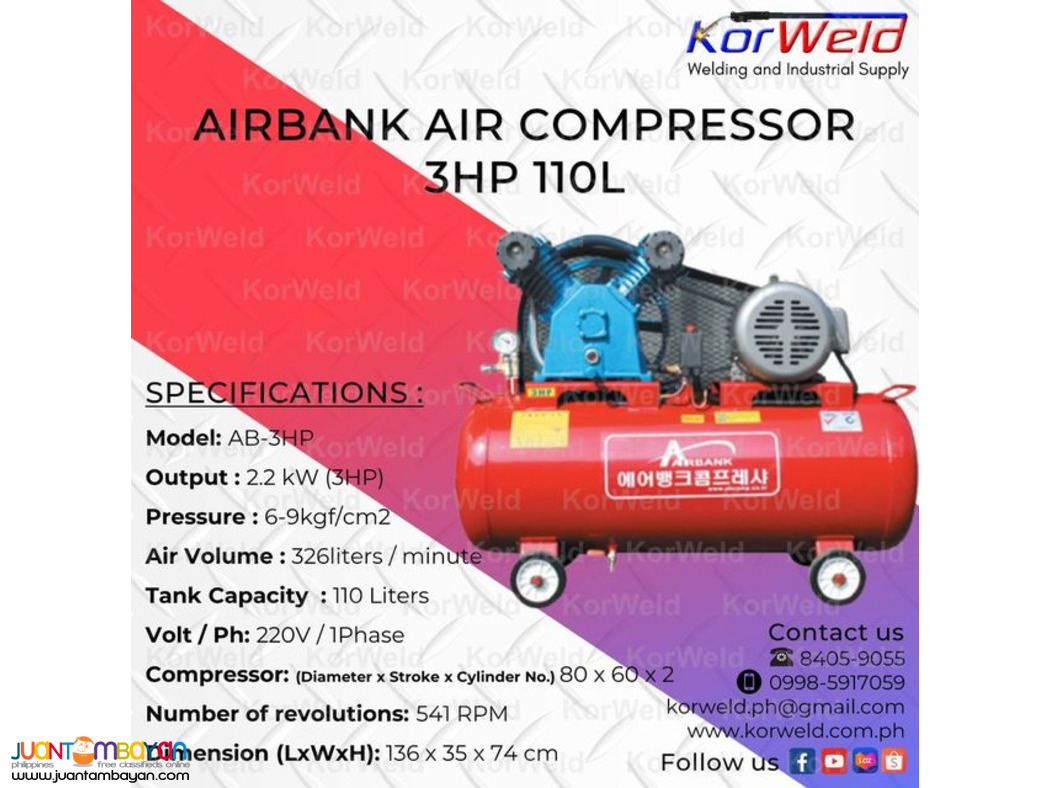 Airbank Air Comp 3HP 110L 
