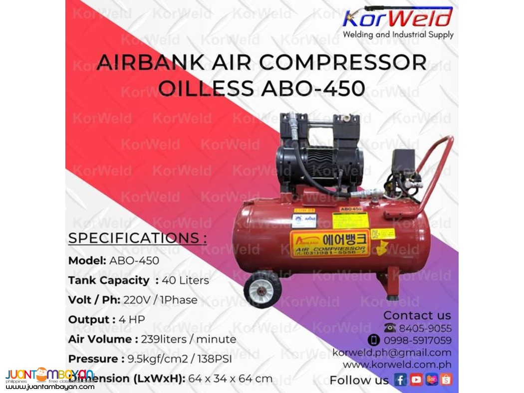Airbank Air Compressor Oilless ABO-450
