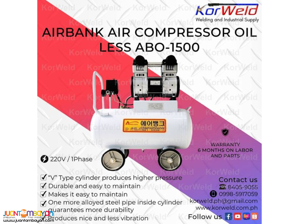Airbank air Compressor Oil less ABO-1500