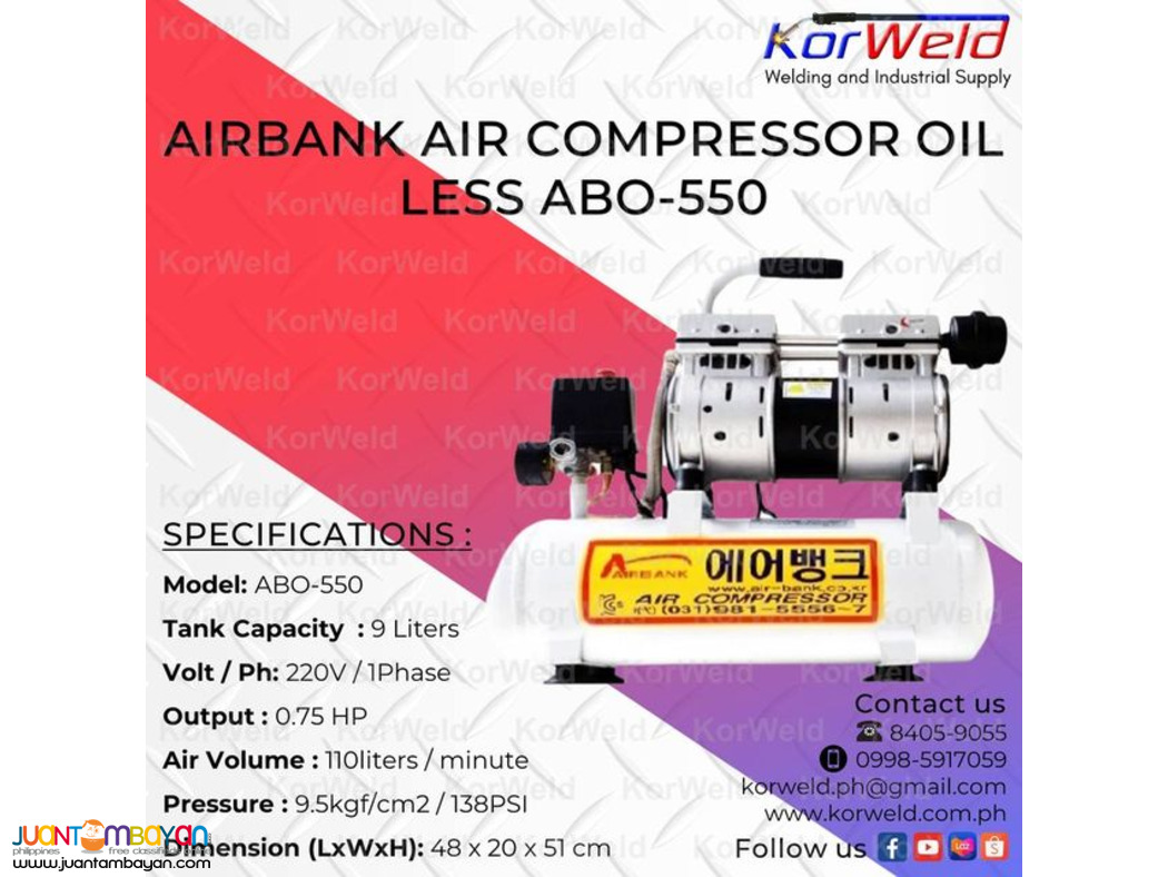 Airbank Air Compressor Oil Less ABO-550