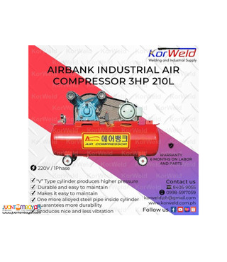 Airbank Industrial Air Compressor 3HP 210L